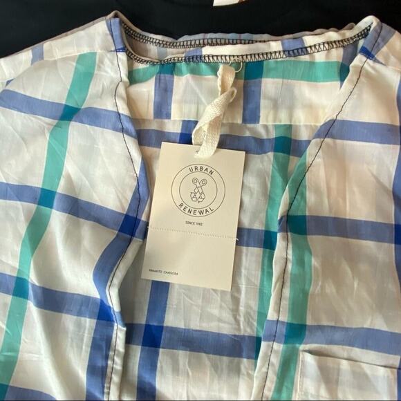 NWT | Urban Outfitters Renewal Recycled Check Tie-Front Shirt | M/L - Picture 6 of 9